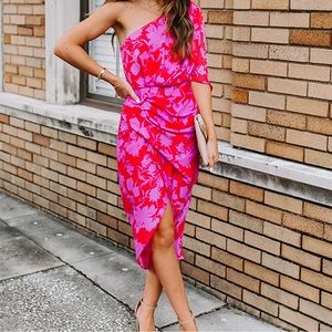 DO+BE One Shoulder Pink Floral Dress